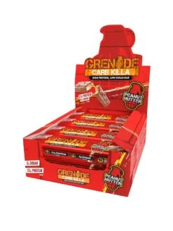 GRENADE Carb Killa, High Protein, 12 X 60g Bars Peanut Nutter