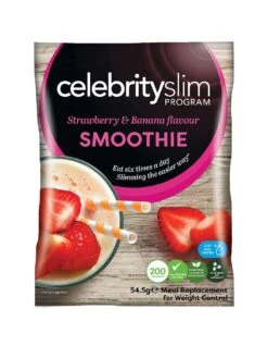 Celebrity Slim Strawberry & Banana Smoothies (14 Sachets Total Weight 763 Grams)
