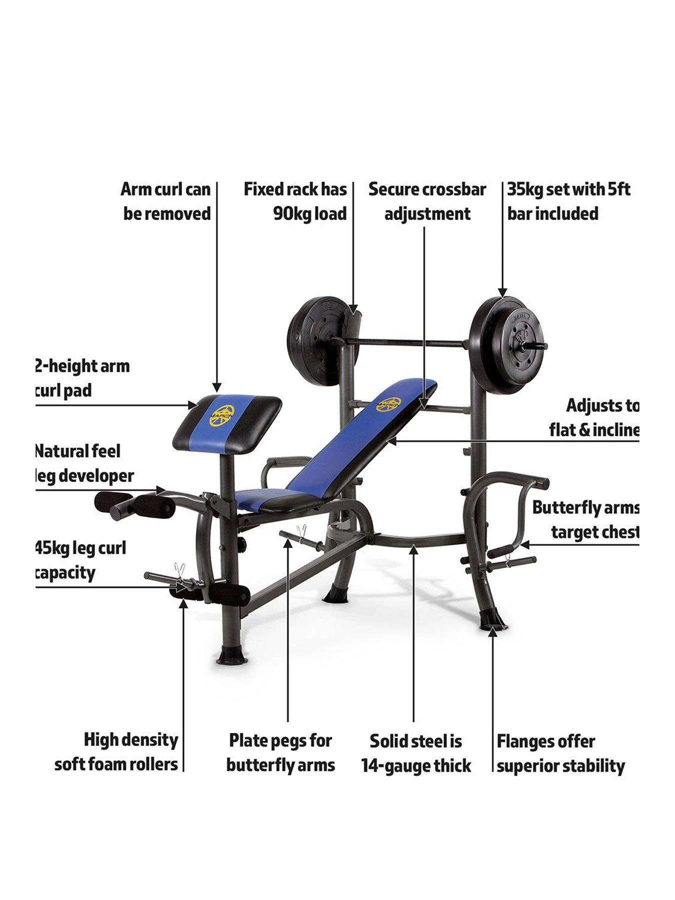 Marcy Starter Bench With 36kg Weight Set 2 Marcy Starter Bench With 36kg Weight Set - Image 2