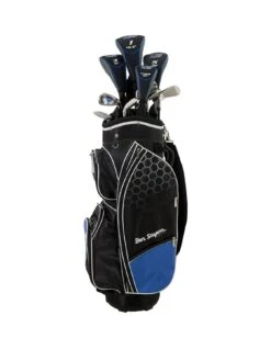 Ben Sayers M8 Package Set Blue (Cart Bag) Graphite/Steel - Men's Right Hand + 1 Inch