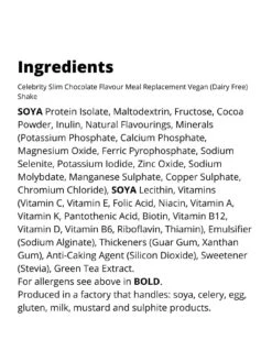 Celebrity Slim CS UK Dairy & Gluten Free Chocolate Shake 560 Grams -APPLE || PURE2IMPROVE || Sonik Sales Store NEQYJ SQ3 0000000099 N A SLd