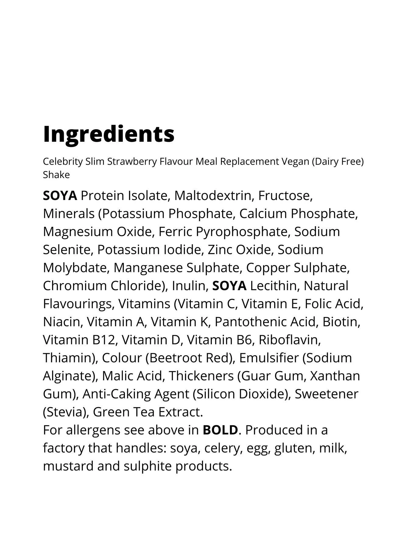 Celebrity Slim CS UK Dairy & Gluten Free Strawberry Shake 560 Grams 2 Celebrity Slim CS UK Dairy & Gluten Free Strawberry Shake 560 Grams - Image 2