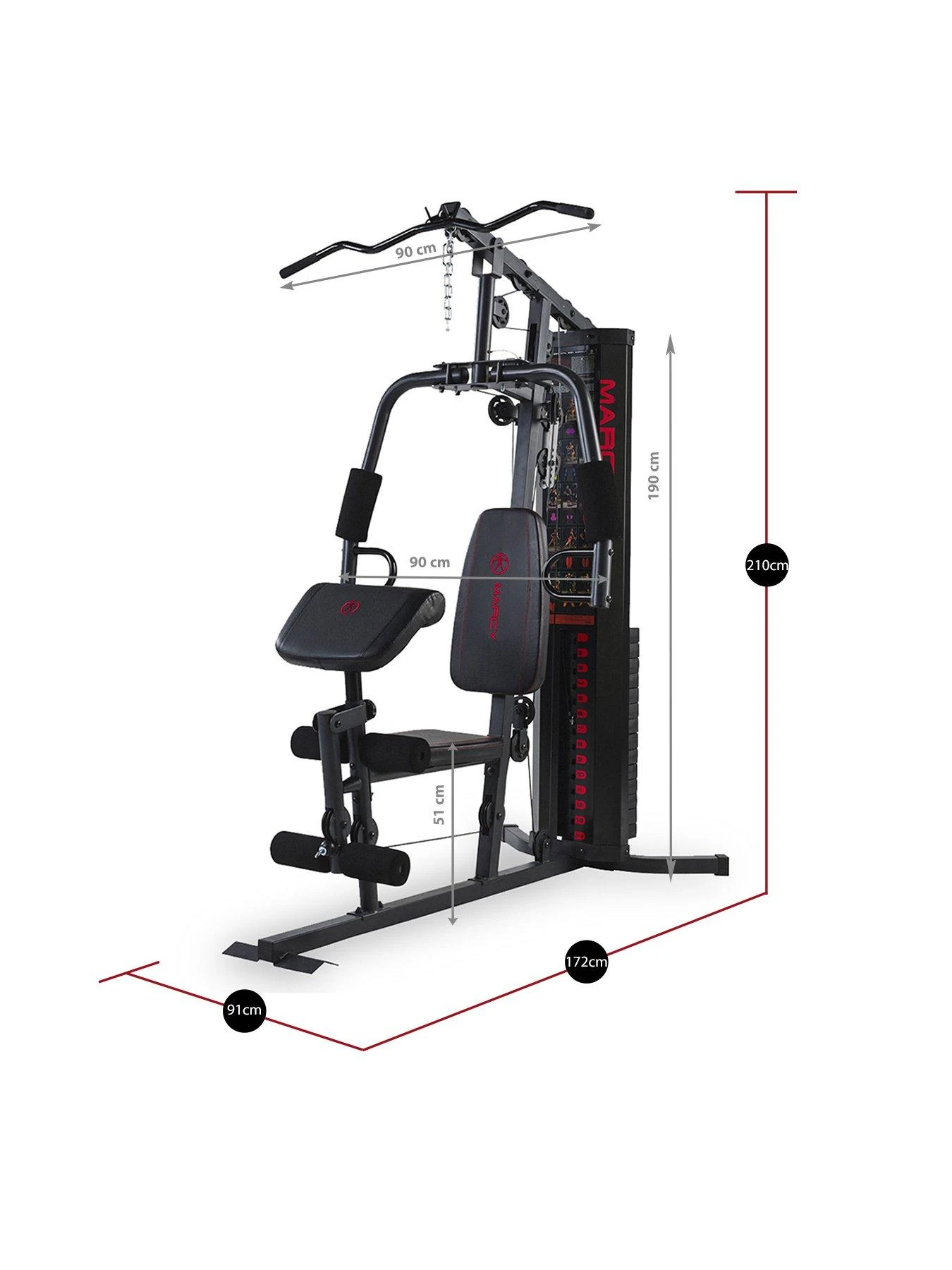 Marcy Eclipse HG3000 Compact Home Gym With Weight Stack, 68 Kg 6 Marcy Eclipse HG3000 Compact Home Gym With Weight Stack, 68 Kg - Image 6
