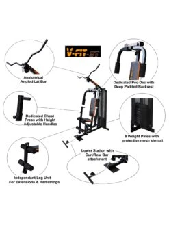 V-Fit Herculean CUG2 Compact Home Gym -APPLE || PURE2IMPROVE || Sonik Sales Store QPRCP SQ7 0000000088 NO COLOR DGy