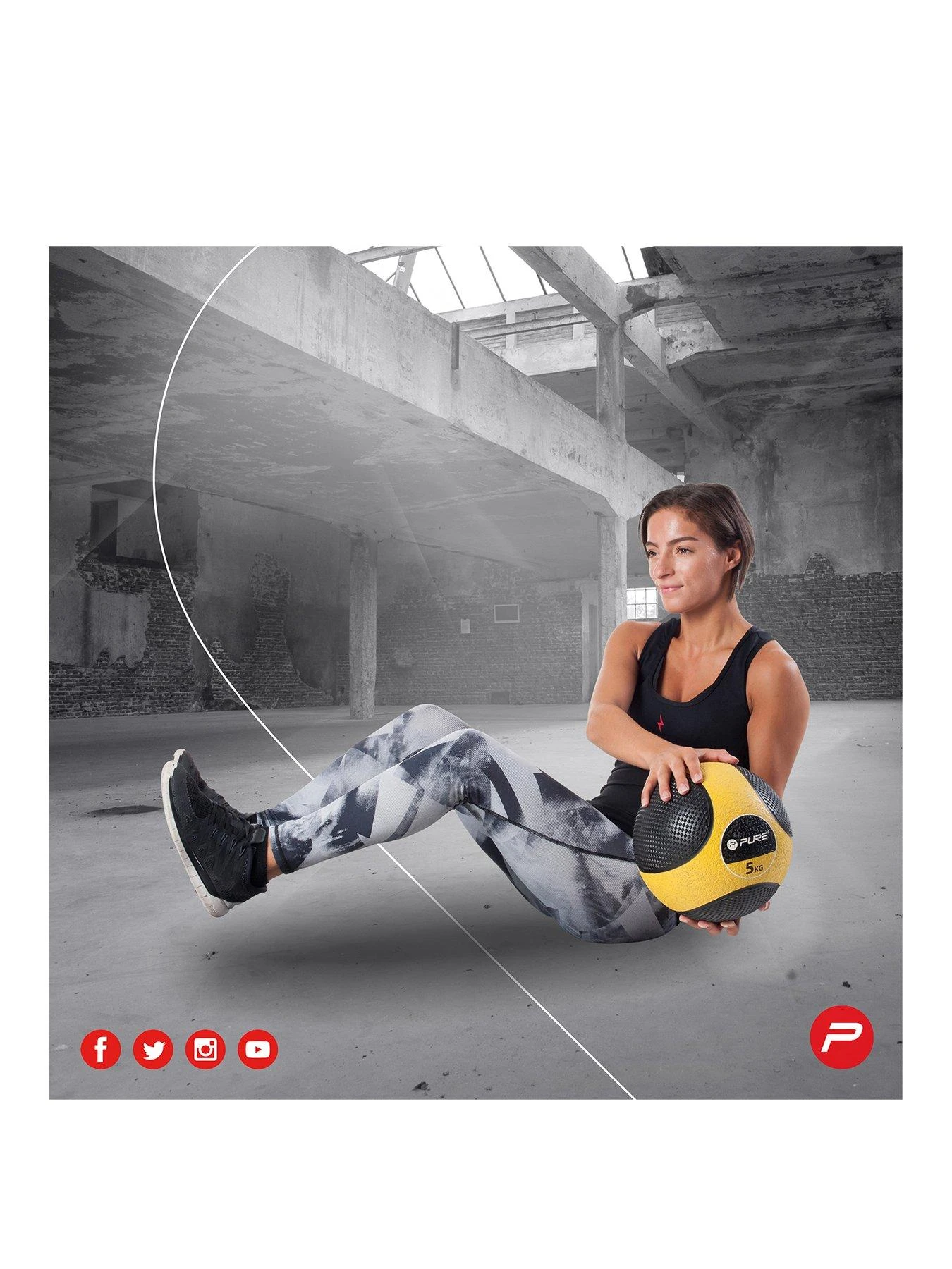 Pure2Improve Medicine Ball 5kg 1 Pure2Improve Medicine Ball 5kg