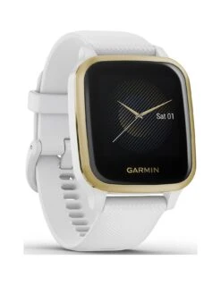 Garmin Venu  Sq GPS Smartwatch With All-day Health Monitoring - Light Gold & White Band