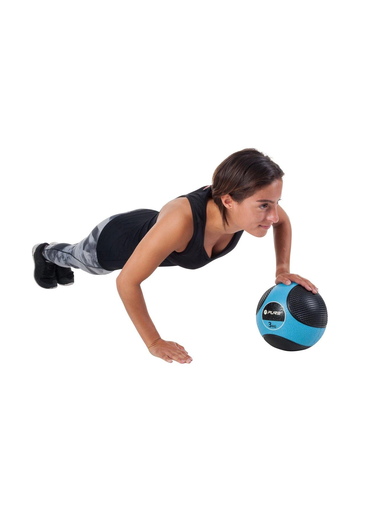 Pure2Improve Deluxe Medicine Ball 3kg - Light Blue/Black 6 Pure2Improve Deluxe Medicine Ball 3kg - Light Blue/Black - Image 6