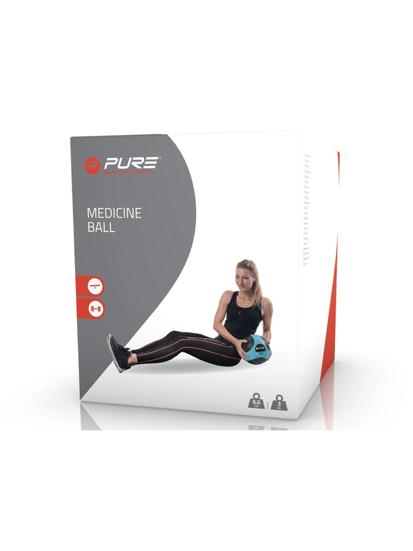 Pure2Improve Deluxe Medicine Ball 3kg - Light Blue/Black 7 Pure2Improve Deluxe Medicine Ball 3kg - Light Blue/Black - Image 7