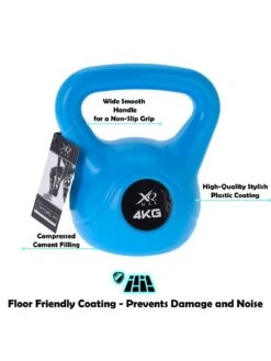 Non-Slip Kettlebell With Protective Vinyl Cover For Home Gym Fitness - 4kg 5 Non-Slip Kettlebell With Protective Vinyl Cover For Home Gym Fitness - 4kg -APPLE || PURE2IMPROVE || Sonik Sales Store TCT3H SQ3 0000000004 BLACK SLd