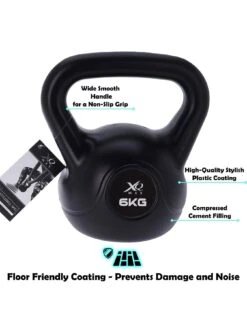 Non-Slip Kettlebell With Protective Vinyl Cover For Home Gym Fitness - 6kg 5 Non-Slip Kettlebell With Protective Vinyl Cover For Home Gym Fitness - 6kg -APPLE || PURE2IMPROVE || Sonik Sales Store TCT3J SQ3 0000000004 BLACK SLd