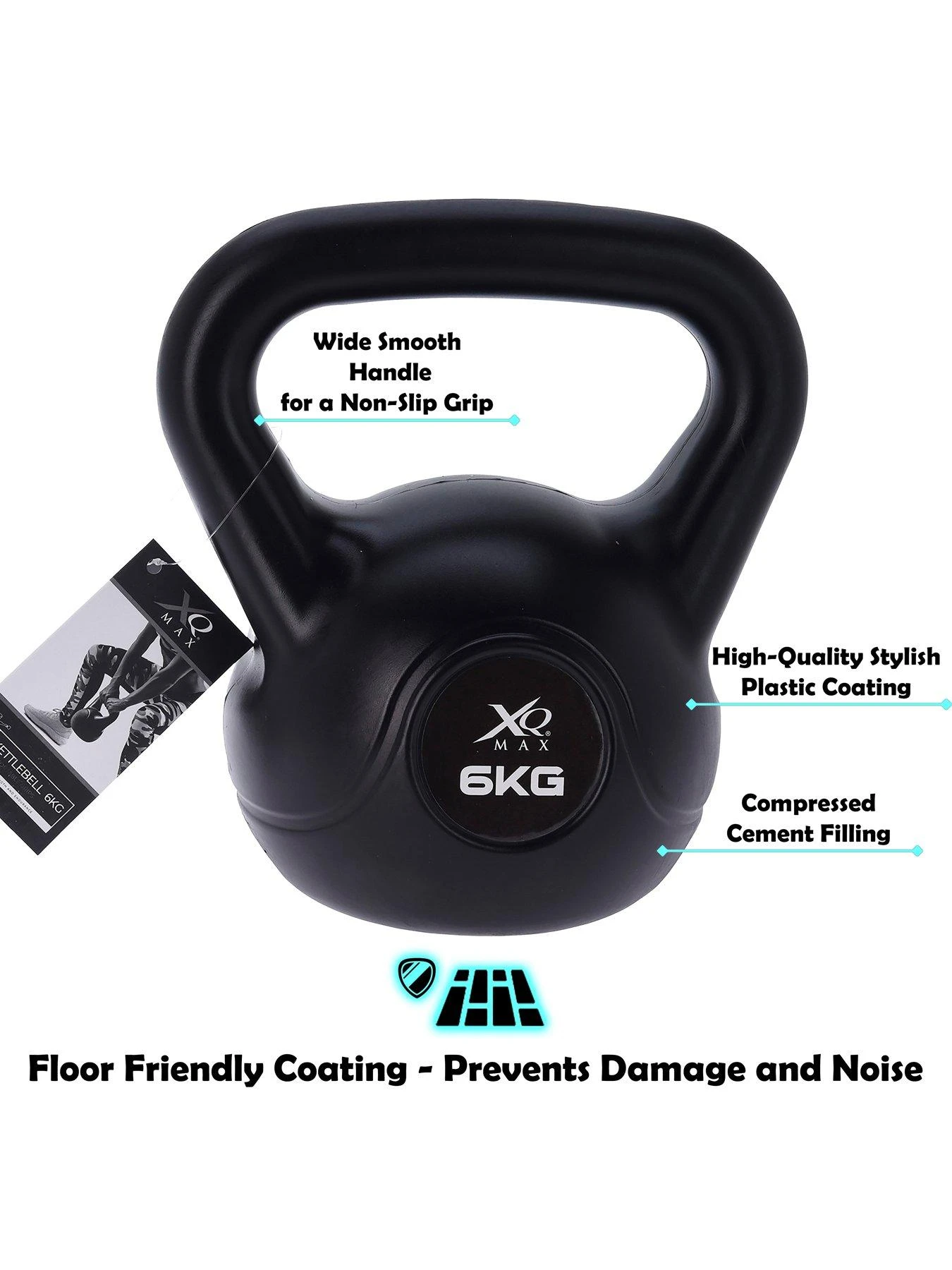 Non-Slip Kettlebell With Protective Vinyl Cover For Home Gym Fitness - 6kg 3 Non-Slip Kettlebell With Protective Vinyl Cover For Home Gym Fitness - 6kg - Image 3