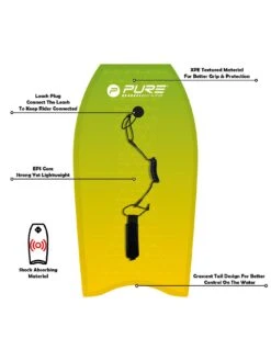 Pure4Fun Composite Bodyboard (37-Inch) And EPS Core With XPE Material And Leash Plug -APPLE || PURE2IMPROVE || Sonik Sales Store THG3F SQ5 0000000099 N A SLd2