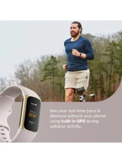 Fitbit Charge 5 - Lunar White/Soft Gold Stainless Steel -APPLE || PURE2IMPROVE || Sonik Sales Store TLM6L SQ4 0000000013 WHITE SLd