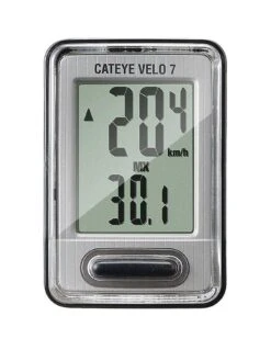 CATEYE Velo 7 Wired Cycle Computer - Grey