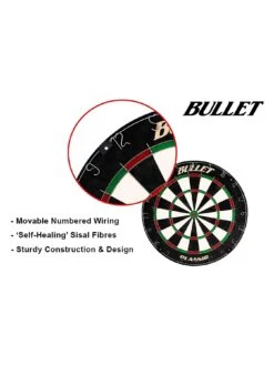 Bullet Professional Dartboard Starter Set - Includes Scoreboard, Marker Pen, Eraser, Two Sets Of Steel Darts -APPLE || PURE2IMPROVE || Sonik Sales Store UC3PH SQ5 0000000088 NO COLOR SLd2