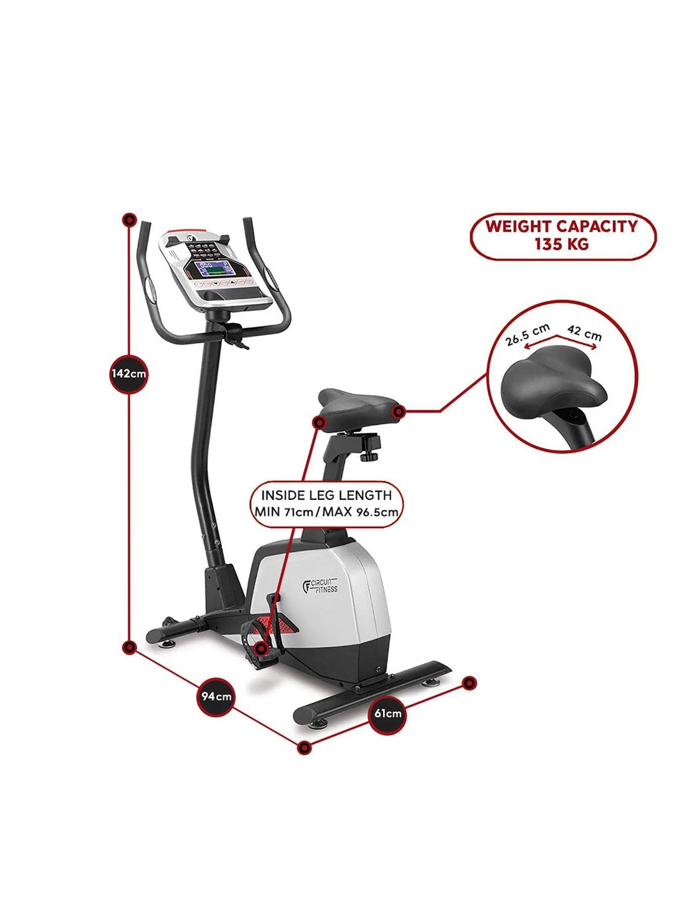 Circuit Fitness AMZ-594U Magnetic Upright Exercise Bike 7 Circuit Fitness AMZ-594U Magnetic Upright Exercise Bike - Image 7