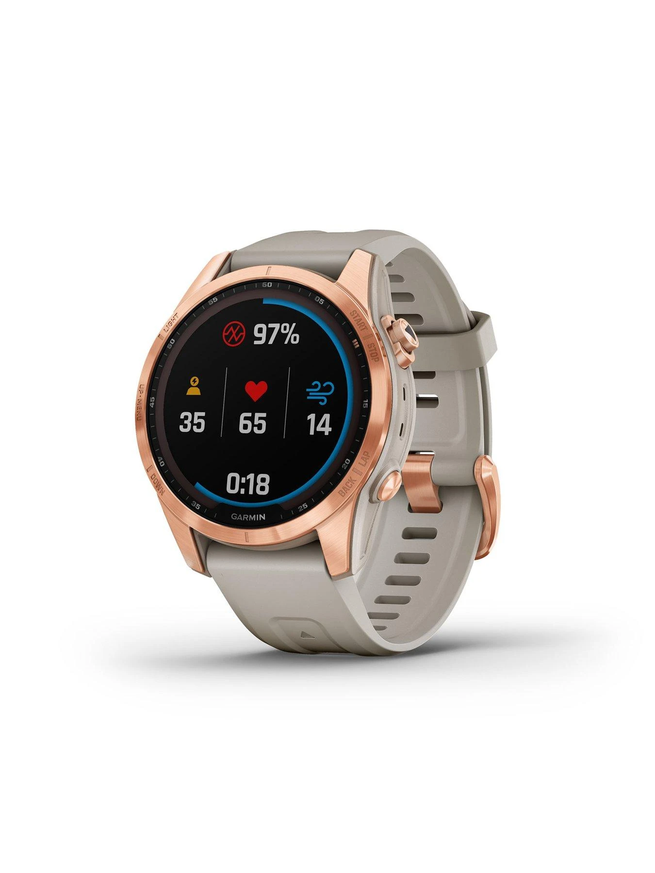 Garmin Fenix 7S Solar Multisport GPS Watch - Rose Gold With Light Sand Band 7 Garmin Fenix 7S Solar Multisport GPS Watch - Rose Gold With Light Sand Band - Image 7
