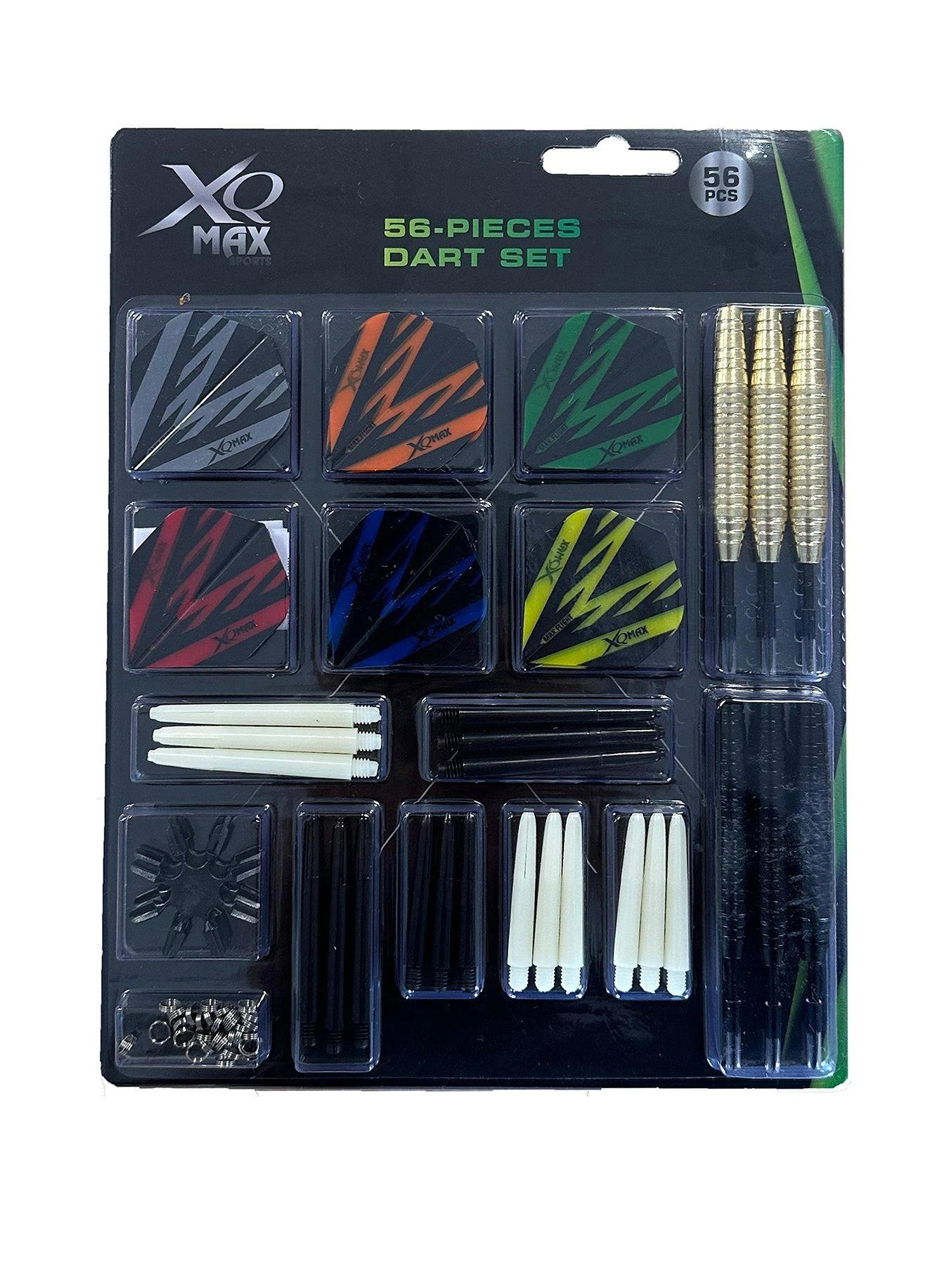 XQ Max 90 Piece Darts Accessory Kit - Includes 2 Sets Of Brass Barrels, 6 Sets Of Nylon Shafts, 6 Sets Of Flights, Flight Protector, 32 O-Rings 1 XQ Max 90 Piece Darts Accessory Kit - Includes 2 Sets Of Brass Barrels, 6 Sets Of Nylon Shafts, 6 Sets Of Flights, Flight Protector, 32 O-Rings