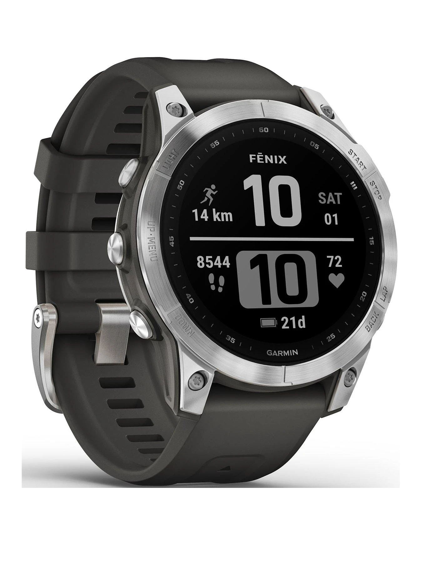Garmin Fenix 7 Multisport GPS Watch - Silver With Graphite Band 1 Garmin Fenix 7 Multisport GPS Watch - Silver With Graphite Band