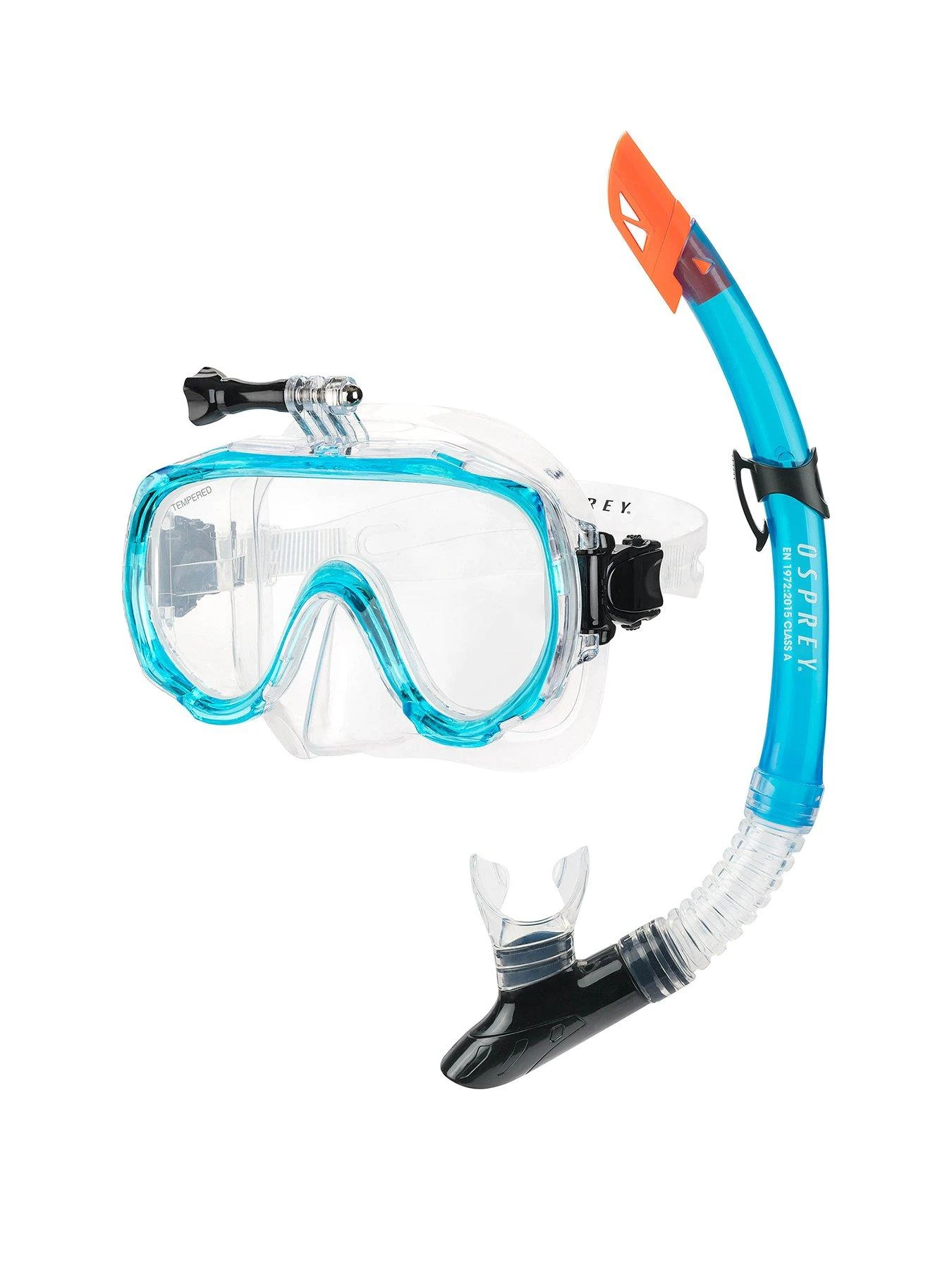 Osprey Adult Mask And Snorkel Set With Camera Mount - Blue 1 Osprey Adult Mask And Snorkel Set With Camera Mount - Blue