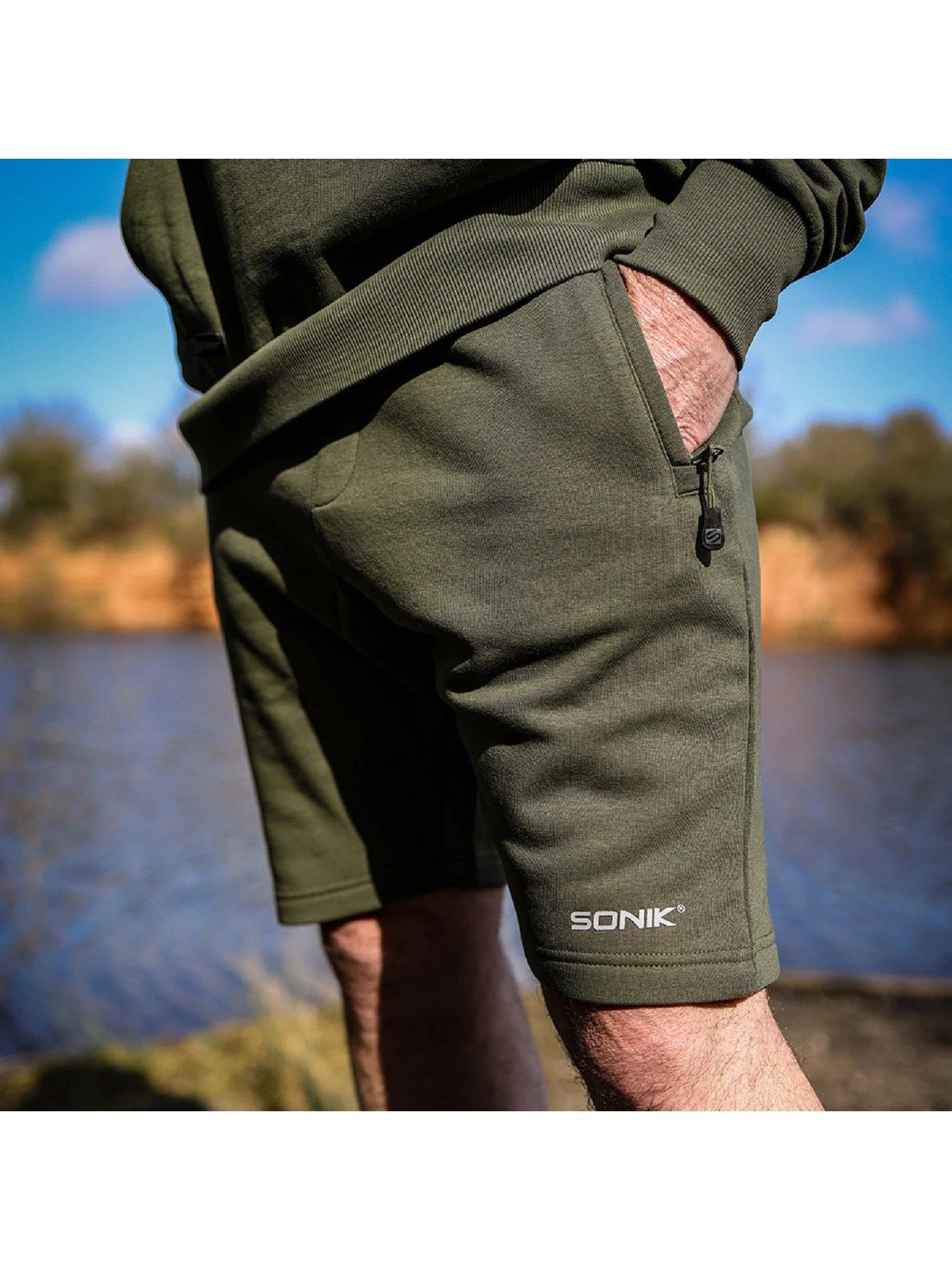 Sonik Green Fleece Shorts 3 Sonik Green Fleece Shorts - Image 3