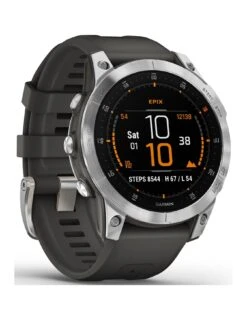 Garmin Epix Premium Active Smartwatch - Slate And Stainless Steel With Black Silicone Band