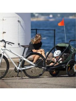 Hamax Outback One Child Bike Trailer - Green / Black -APPLE || PURE2IMPROVE || Sonik Sales Store V8A6P SQ4 0000000088 NO COLOR SLd1