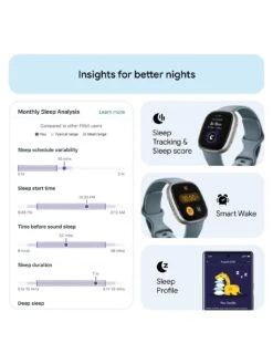 Fitbit Versa 4 Fitness Smartwatch - Built-in GPS, 6-day Battery Life, Android & IOS Compatible - Waterfall Blue/Platinum Aluminium -APPLE || PURE2IMPROVE || Sonik Sales Store V8WRK SQ5 0000000020 BLUE SLd1