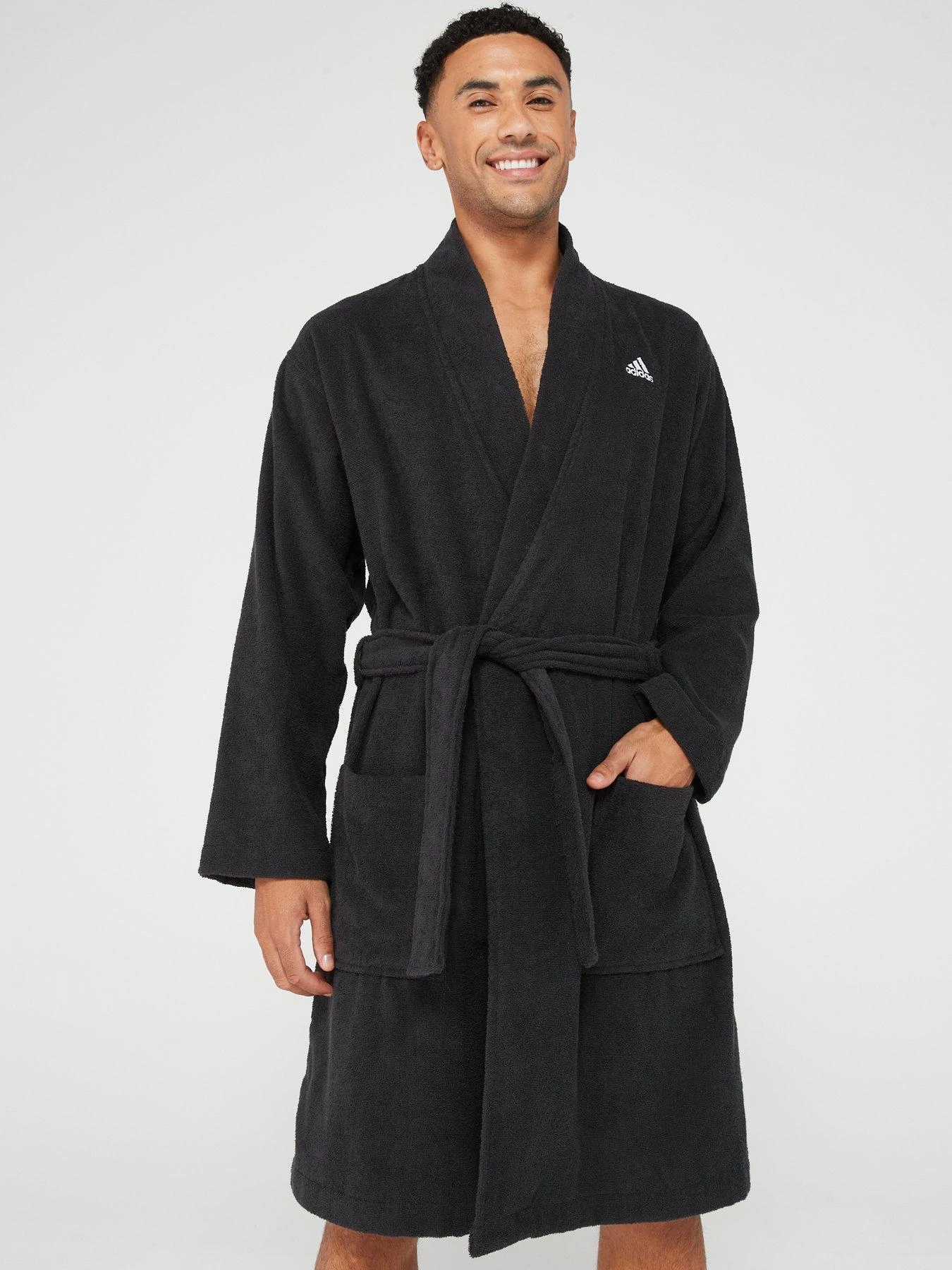Adidas Dressing Gown - Black 1 Adidas Dressing Gown - Black