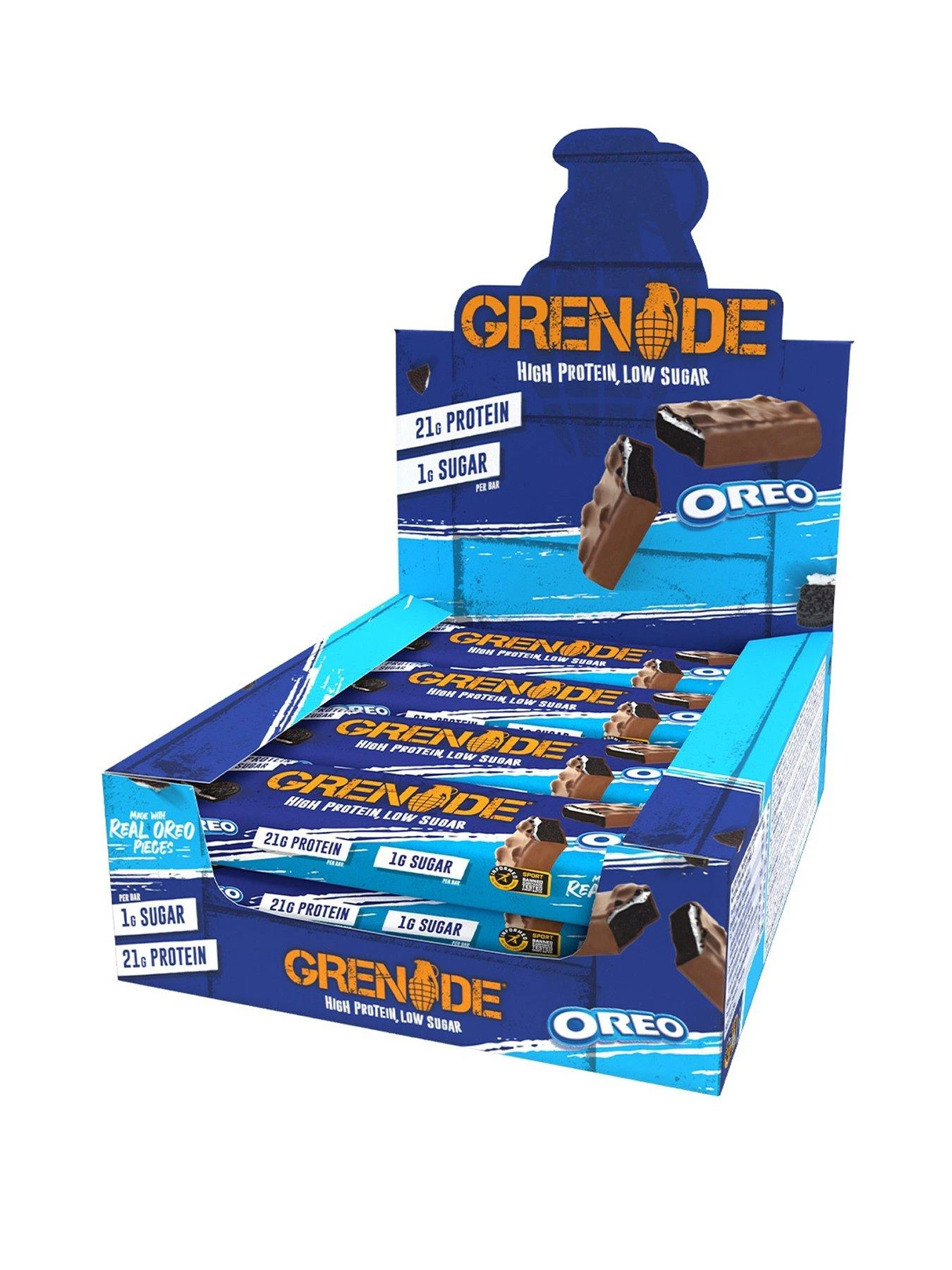 GRENADE High Protein, Low Sugar Bar- Oreo 60g 2 GRENADE High Protein, Low Sugar Bar- Oreo 60g - Image 2