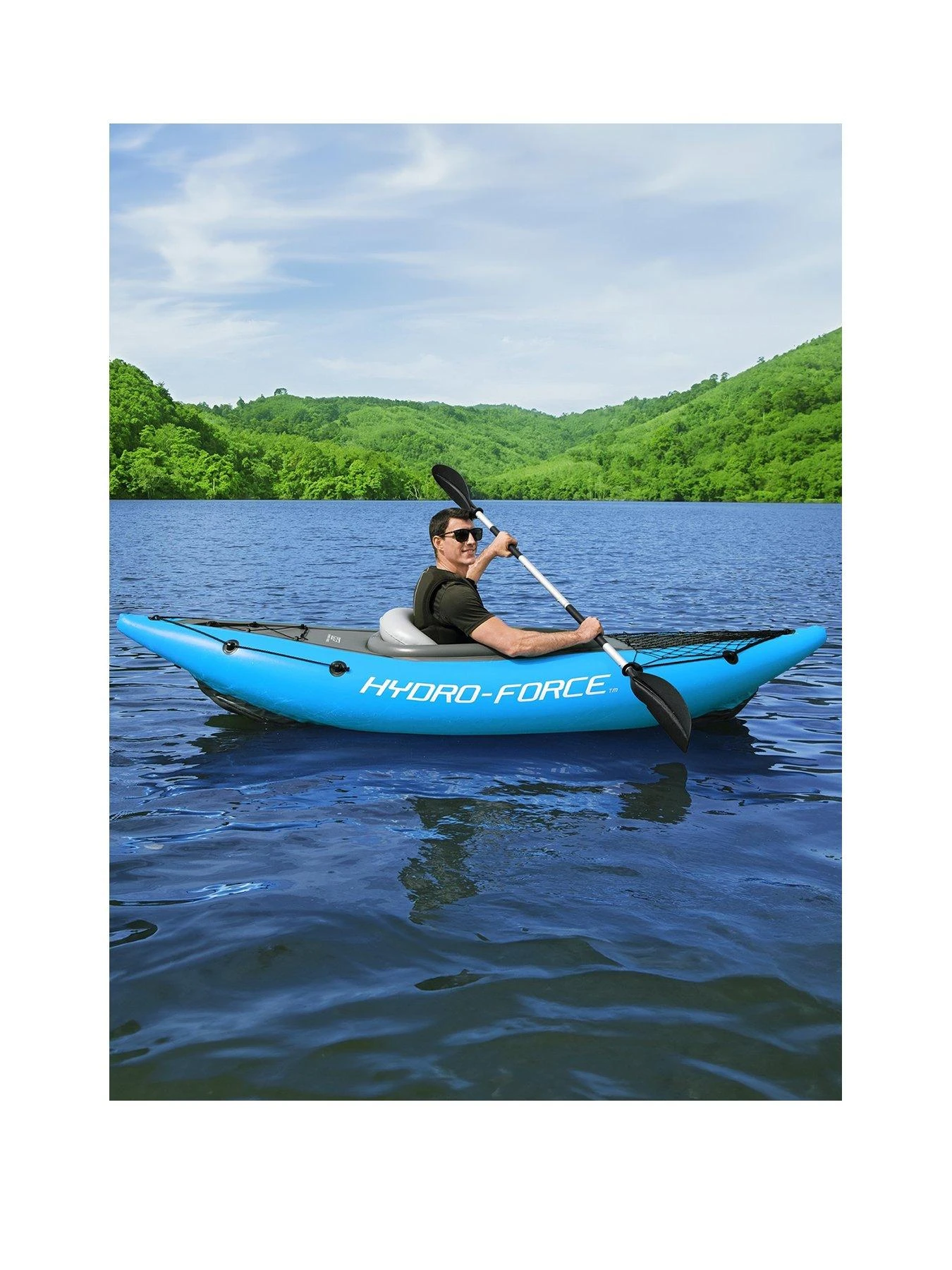 Hydro-Force Cove Champion X1 Inflatable One Person Kayak Set 1 Hydro-Force Cove Champion X1 Inflatable One Person Kayak Set