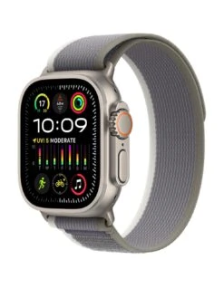 Apple Watch Ultra 2 (GPS + Cellular), 49mm Titanium Case With Green/Grey Trail Loop
