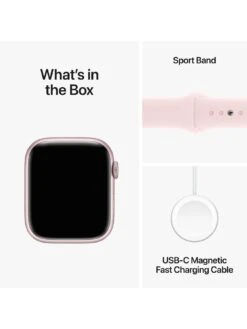 Apple Watch Series 9 (GPS), 45mm Pink Aluminium Case With Light Pink Sport Band -APPLE || PURE2IMPROVE || Sonik Sales Store VPWCL SQ7 0000000063 PINK SLd3
