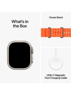 Apple Watch Ultra 2 (GPS + Cellular), 49mm Titanium Case With Orange Ocean Band -APPLE || PURE2IMPROVE || Sonik Sales Store VPWCZ SQ7 0000000198 ORANGE SLd3