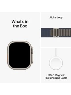 Apple Watch Ultra 2 (GPS + Cellular), 49mm Titanium Case With Blue Alpine Loop -APPLE || PURE2IMPROVE || Sonik Sales Store VPWD1 SQ7 0000000020 BLUE SLd3