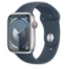 Apple Watch Series 9 (GPS + Cellular), 45mm Silver Aluminium Case With Storm Blue Sport Band - S/M
