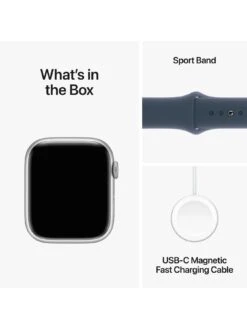 Apple Watch Series 9 (GPS + Cellular), 45mm Silver Aluminium Case With Storm Blue Sport Band - S/M 14 Apple Watch Series 9 (GPS + Cellular), 45mm Silver Aluminium Case With Storm Blue Sport Band - S/M -APPLE || PURE2IMPROVE || Sonik Sales Store VPWDP SQ7 0000000020 BLUE SLd3