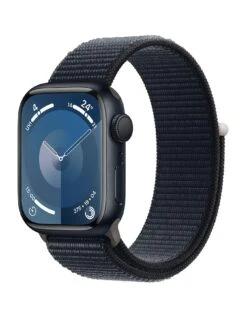 Apple Watch Series 9 (GPS), 41mm Midnight Aluminium Case With Midnight Sport Loop