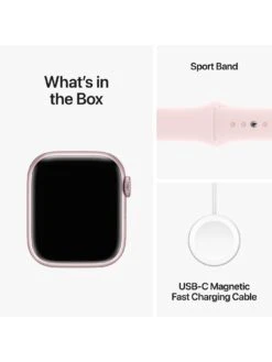 Apple Watch Series 9 (GPS + Cellular), 41mm Pink Aluminium Case With Light Pink Sport Band - S/M -APPLE || PURE2IMPROVE || Sonik Sales Store VPWDZ SQ7 0000000063 PINK SLd3