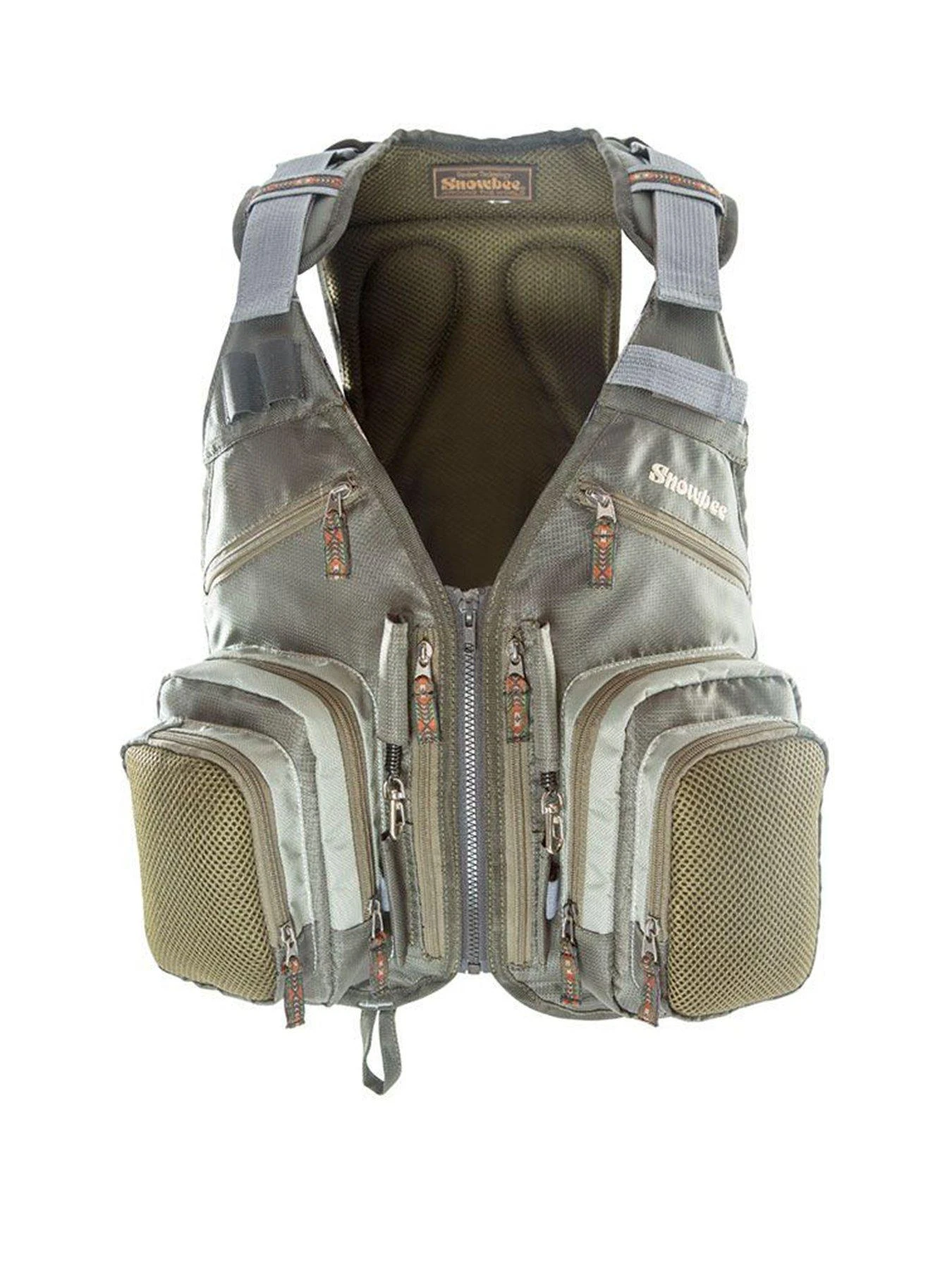 Snowbee Fly Fishing Vest Waistcoat - 2-Tone Sage Green 1 Snowbee Fly Fishing Vest Waistcoat - 2-Tone Sage Green